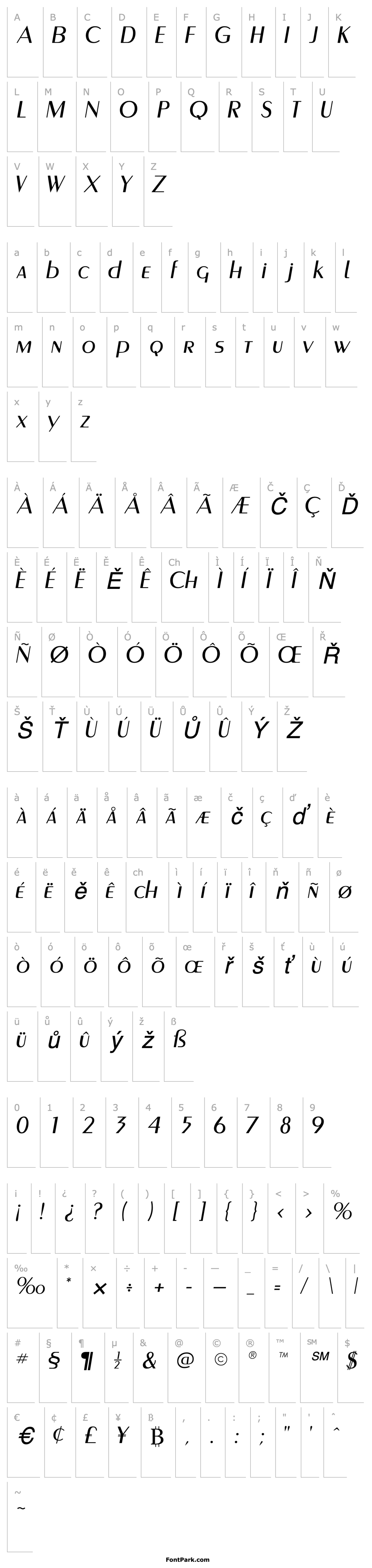 Přehled PaqueteSSK Italic