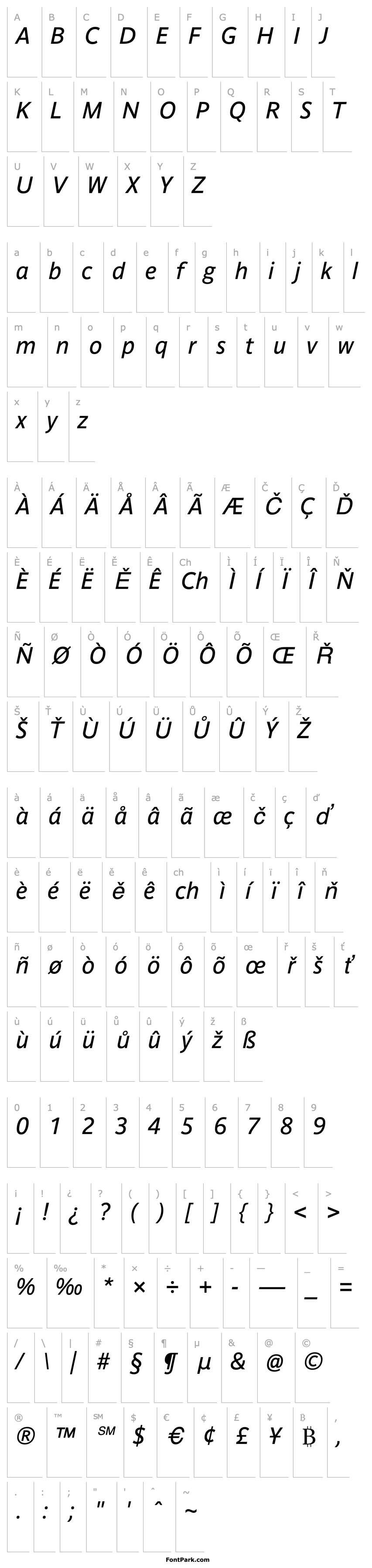 Overview Parisine-Italic