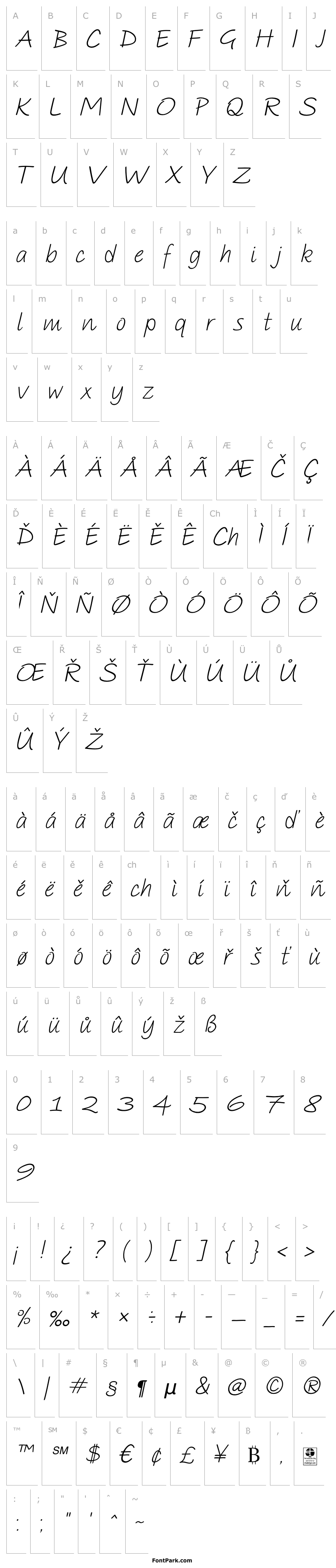 Overview PAROLE Script Italic Demo