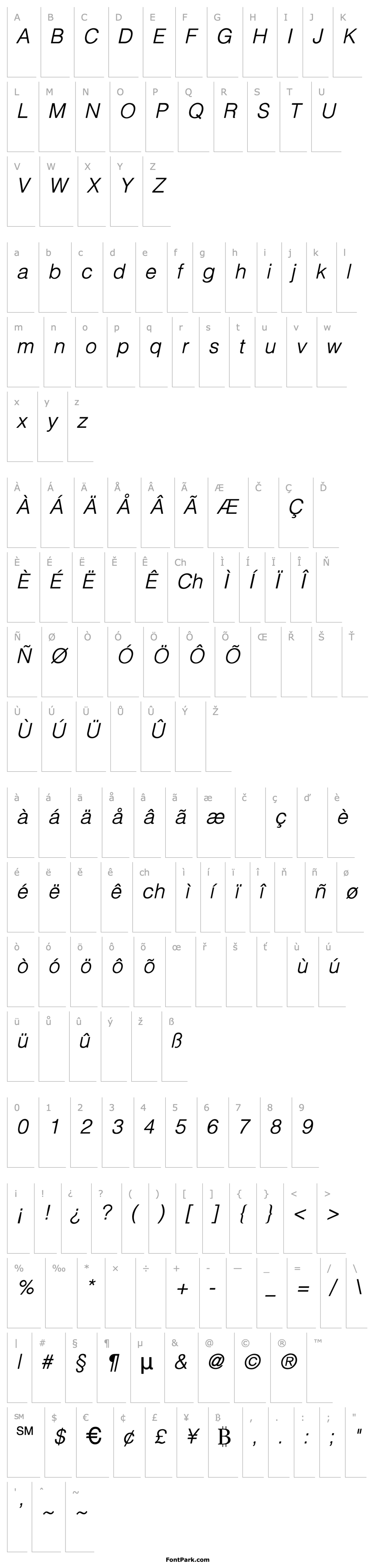 Overview Partridge-Light-Light-Italic