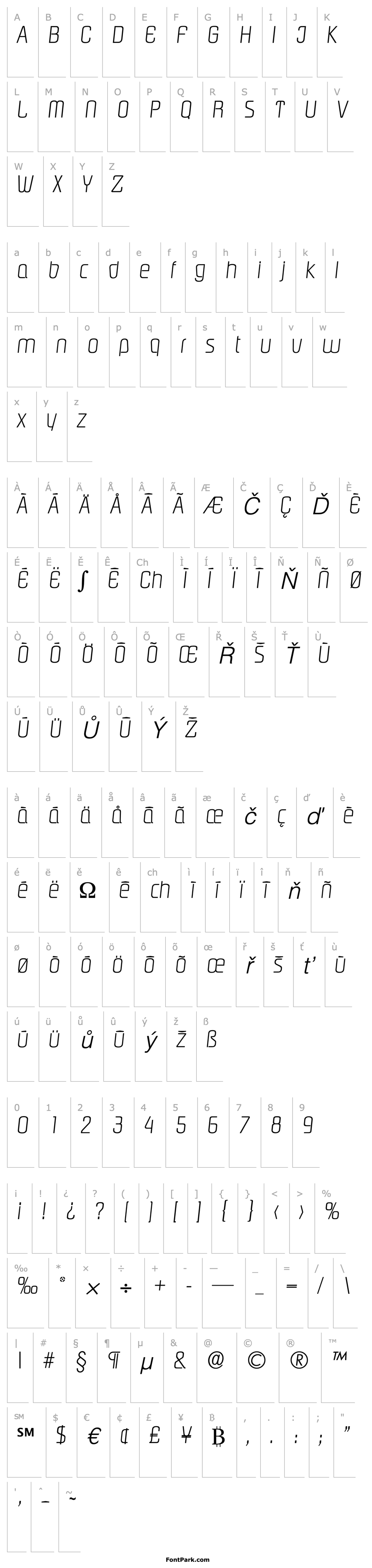 Overview Pasadena-Serial-ExtraLight-RegularItalic