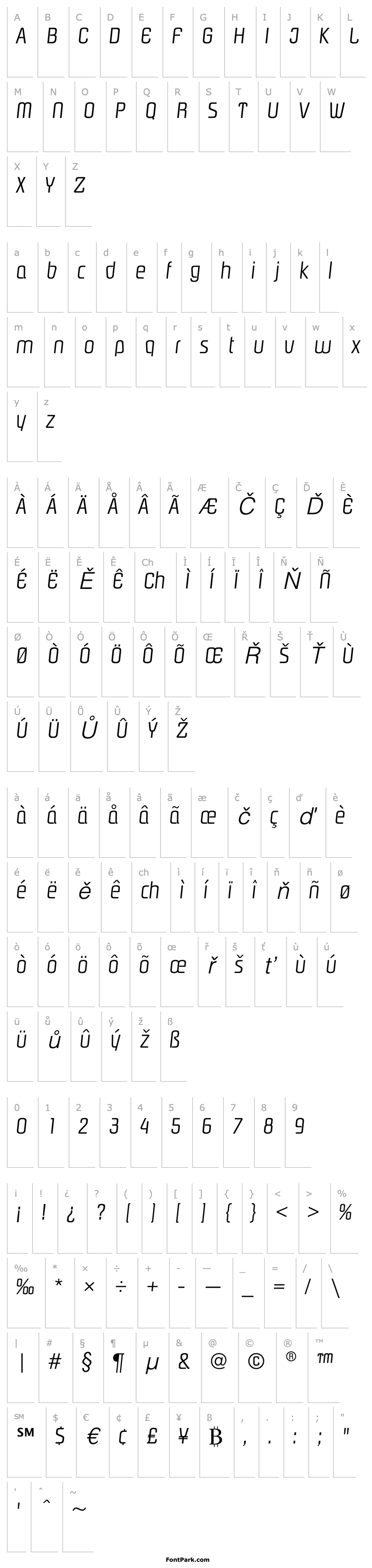 Přehled PasadenaEF-LightItalic