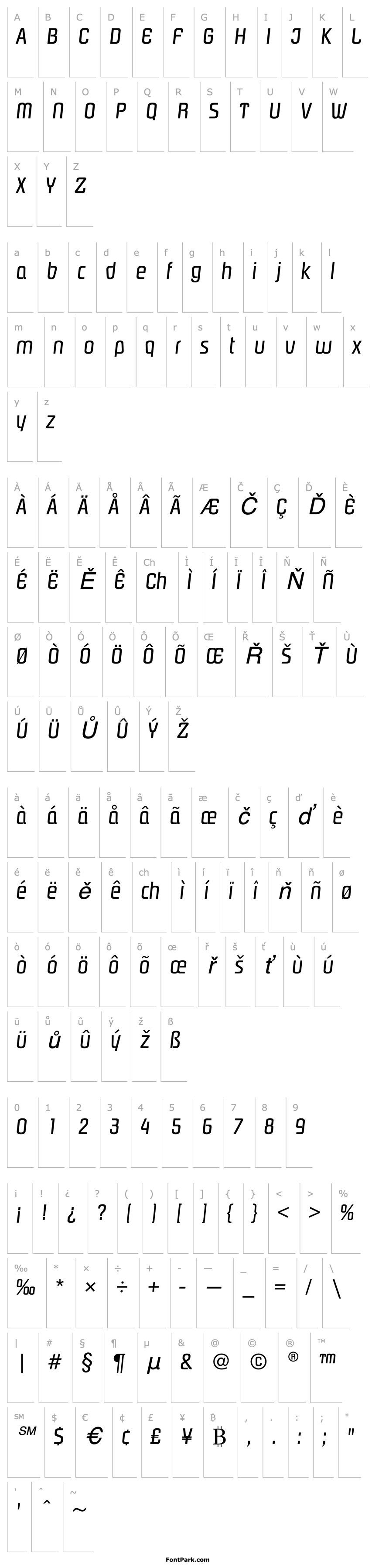 Overview PasadenaEF-RegularItalic