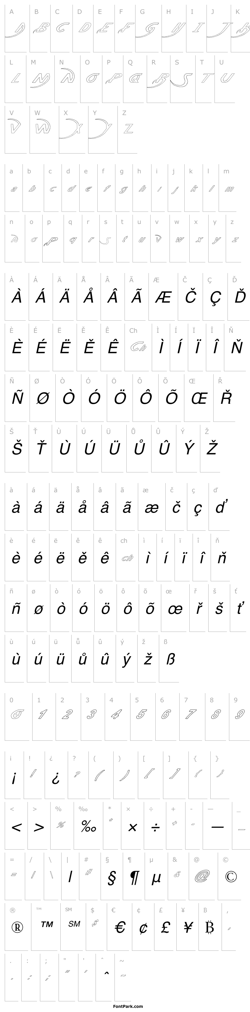 Overview Pauls Poison Font Italic