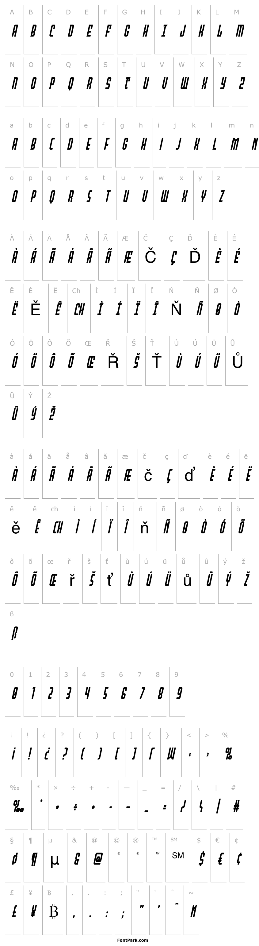 Přehled Peace & Houston Condensed Ital