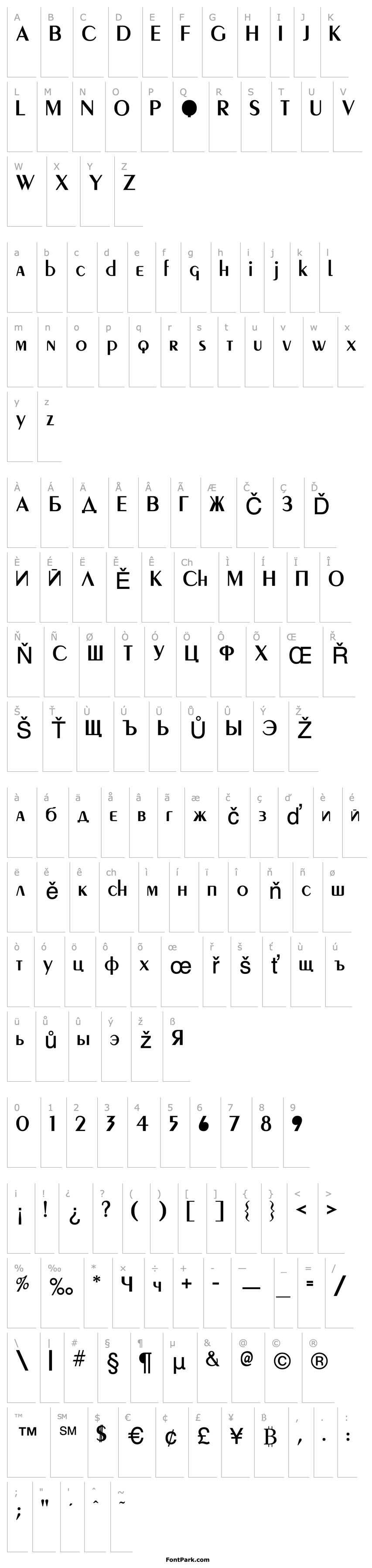 Overview Peignot Cyrillic