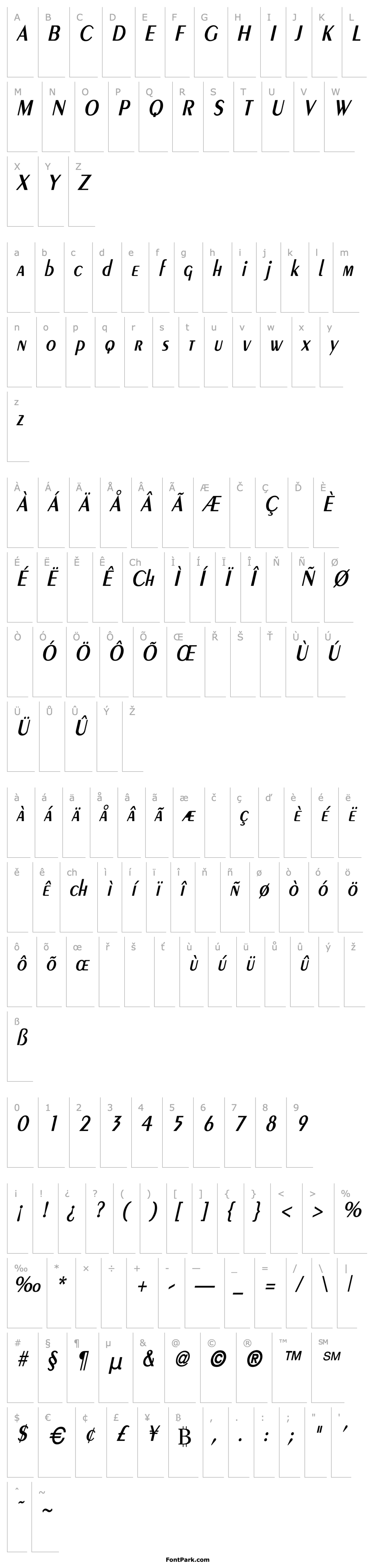 Overview Peignot-Demi-Normal Th Italic