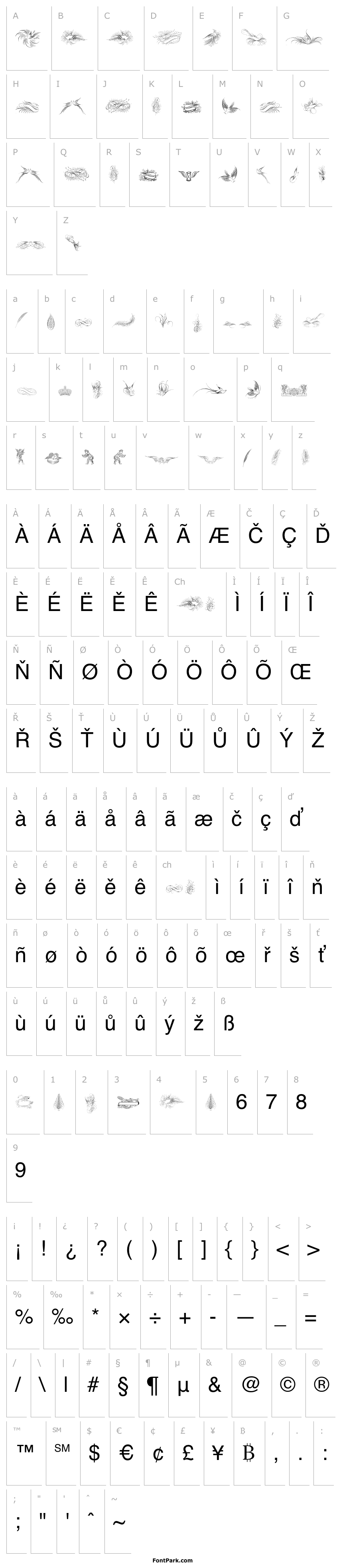 Přehled Penmanship Birds and Ornaments Free