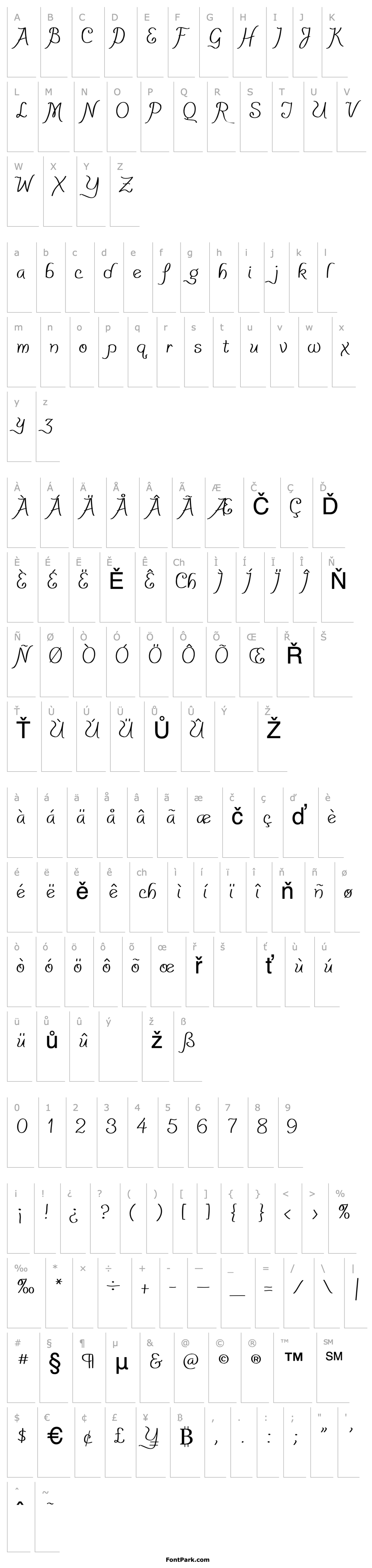 Overview PensleCaligraf Regular