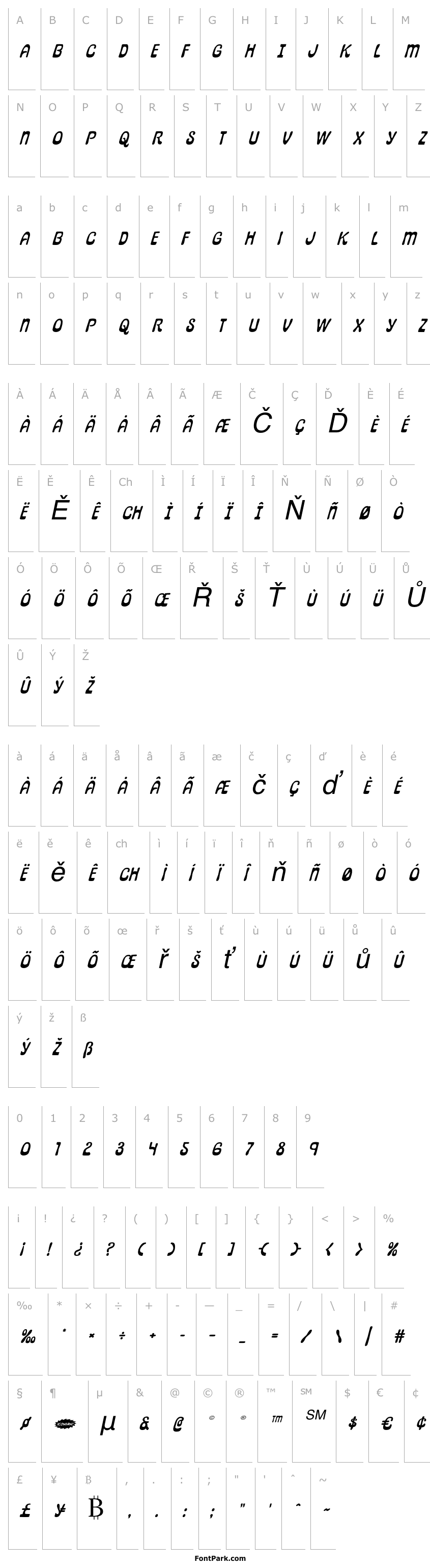 Přehled Pepperland Expanded Italic