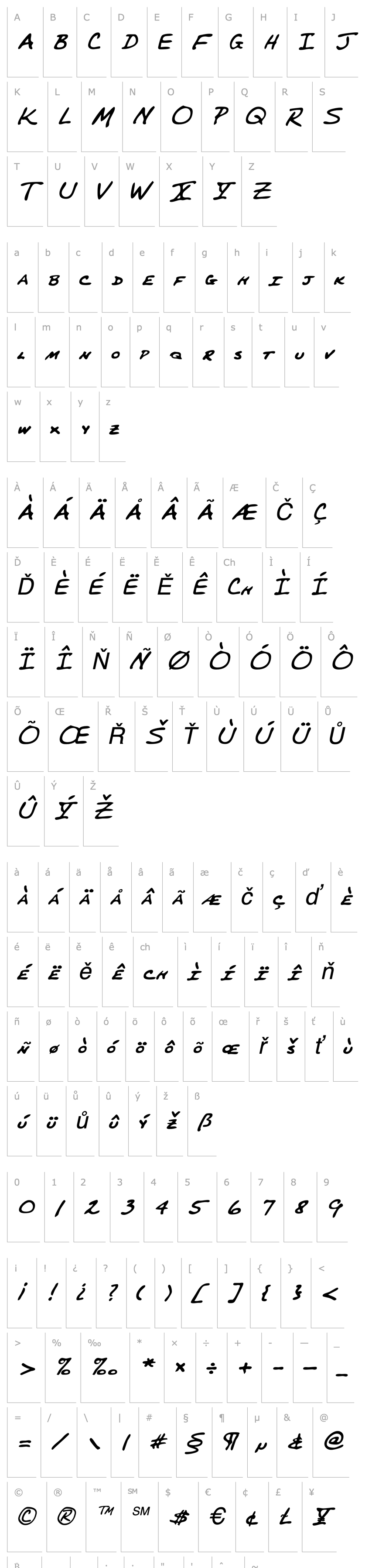 Overview PerkinsHand Italic