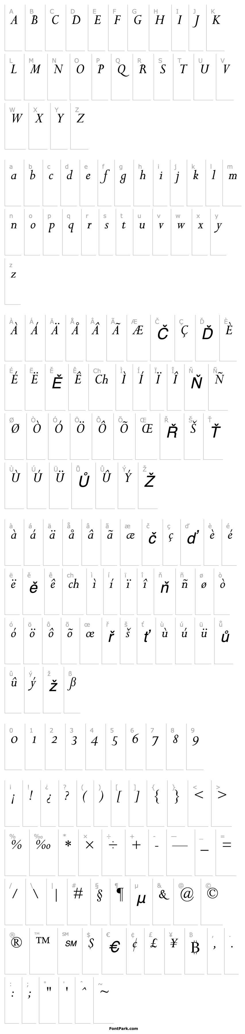 Overview PerpetuaOldstyleFigures-Italic