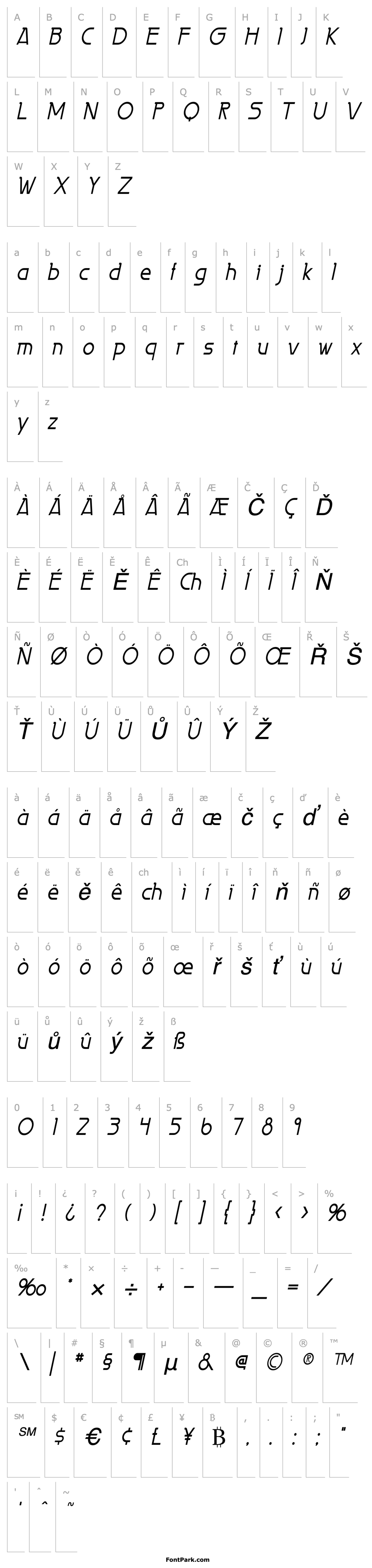 Overview Persia Condensed Italic