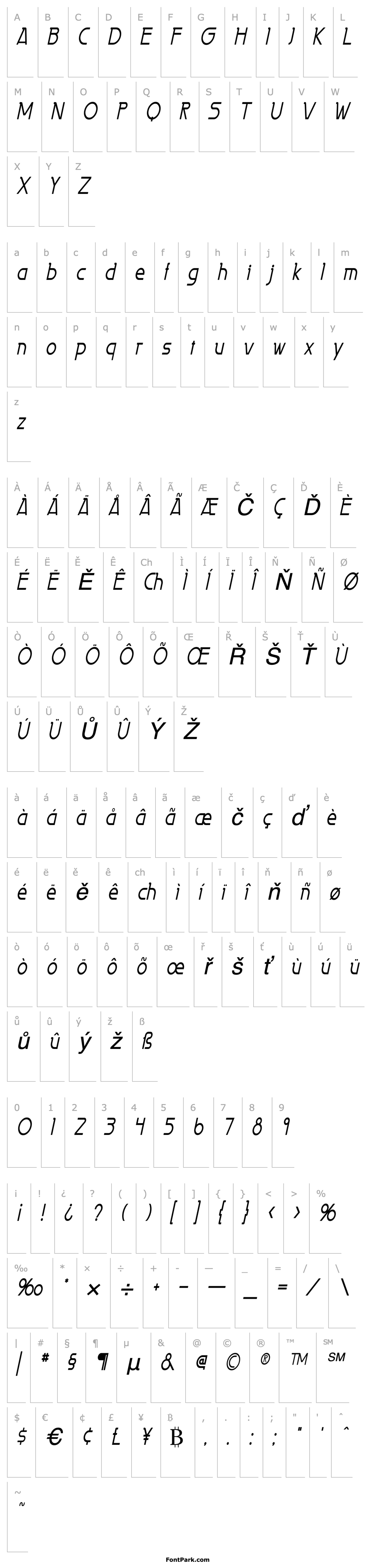 Overview Persia Thin Italic