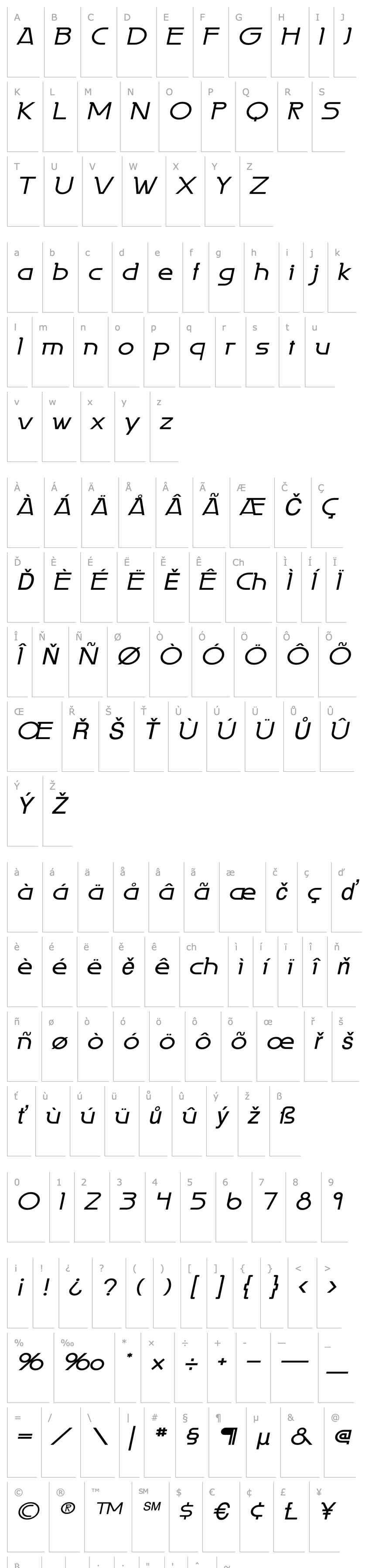 Overview Persia Wide Italic