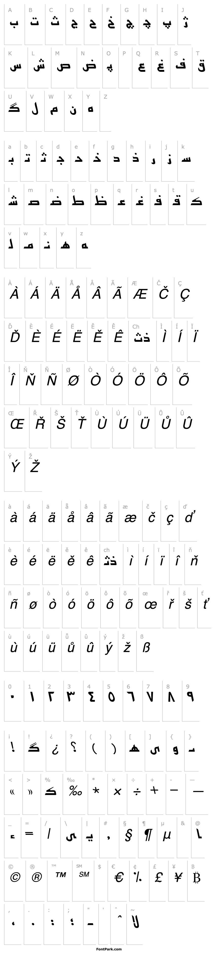 Overview Persian7KufiSSK Italic