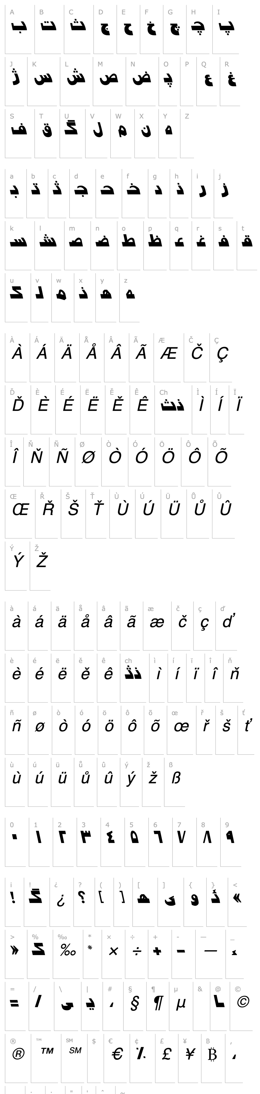 Overview Persian7ModernSSK Italic