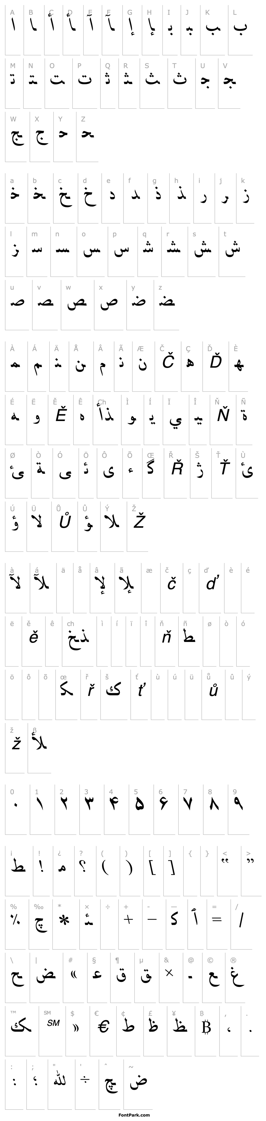 Overview PersianNaskhSSK Italic