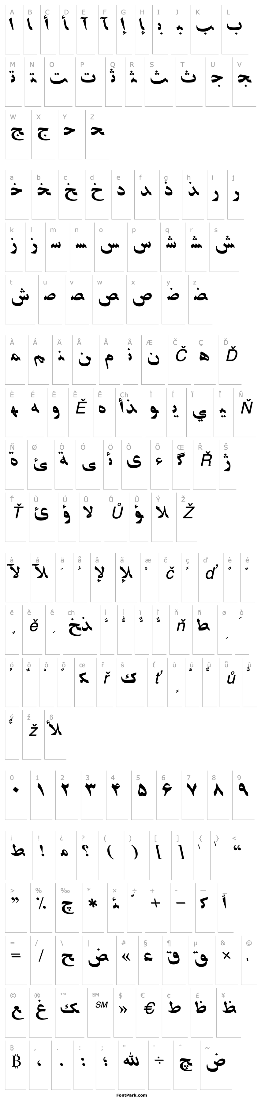 Overview PersianZibaSSK Italic