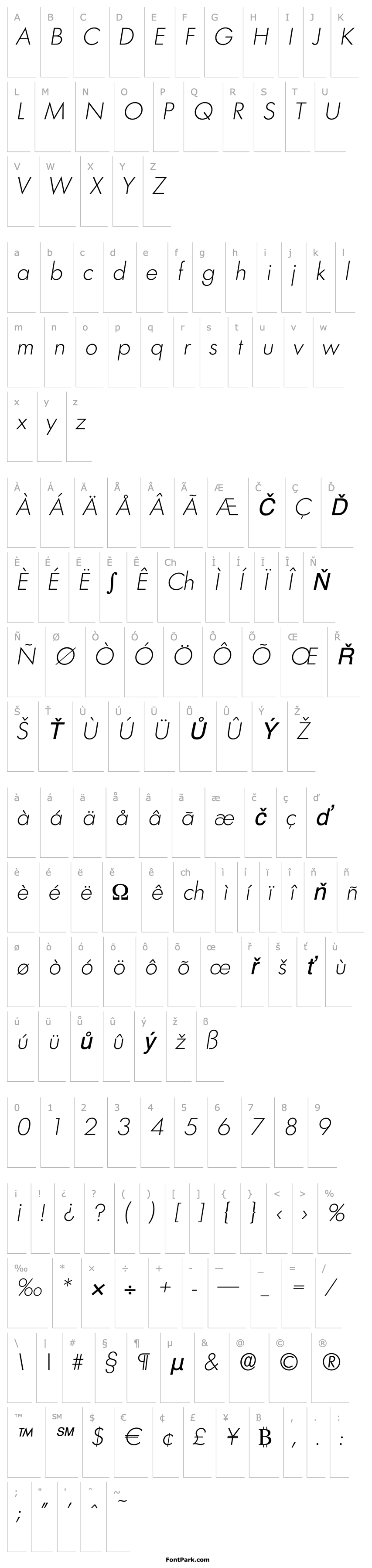 Přehled PeterBecker-ExtraLight Italic