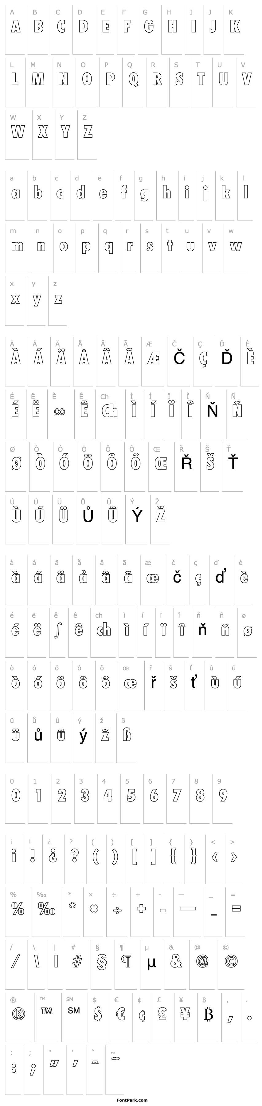 Overview PeterBeckerCondOutline-ExtraBold-Regular