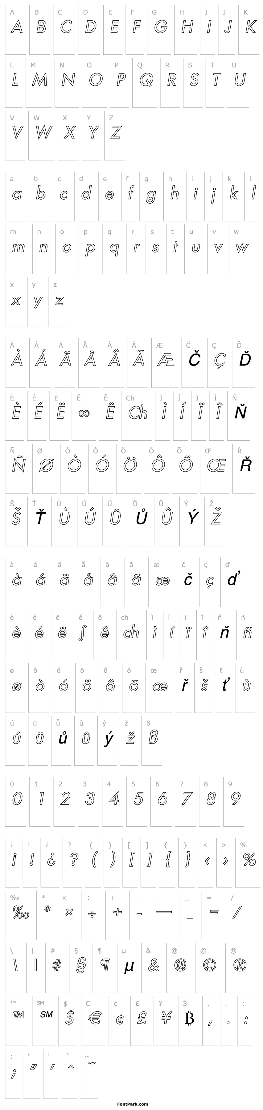 Přehled PeterBeckerOutline-Italic