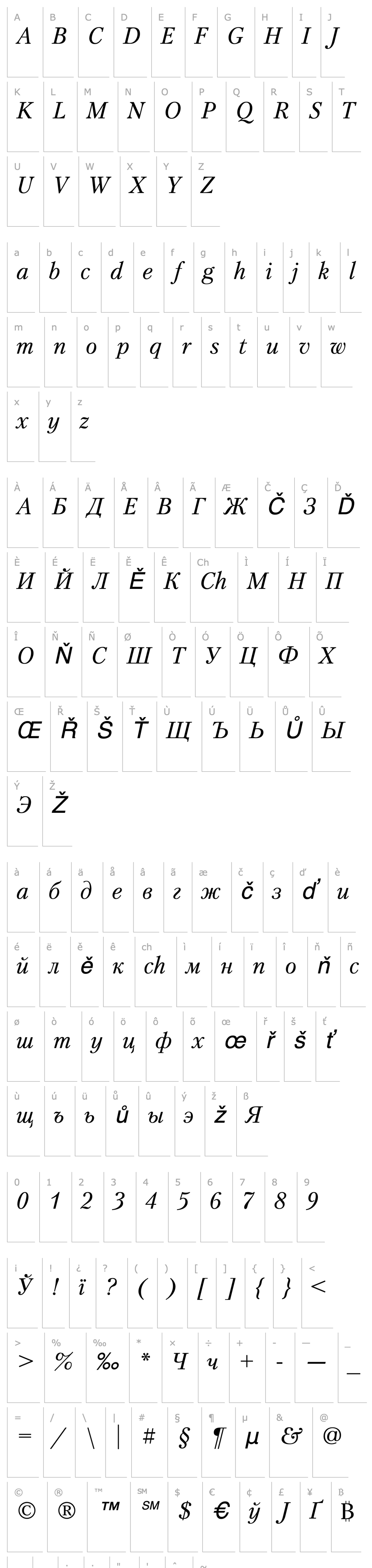 Přehled PetersburgC-Italic