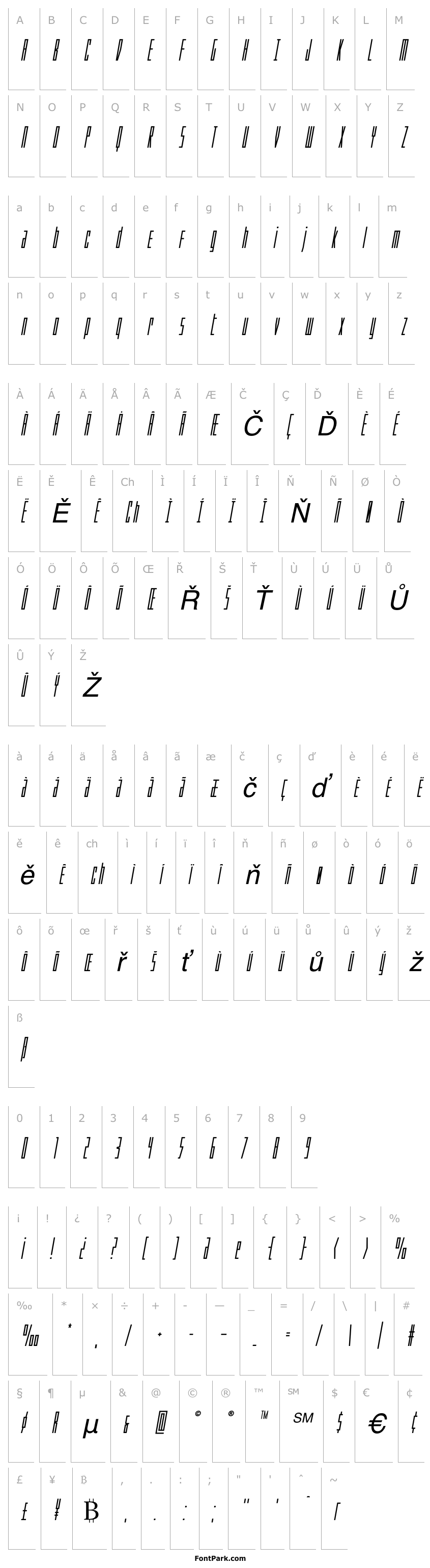 Přehled Phantacon Bold Italic