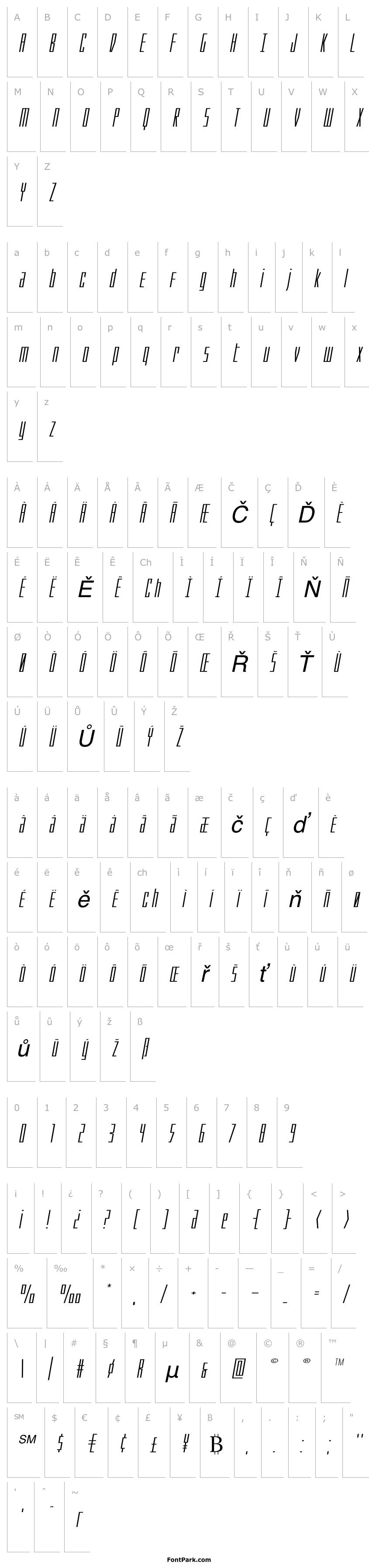 Overview Phantacon Extra-Expanded Italic