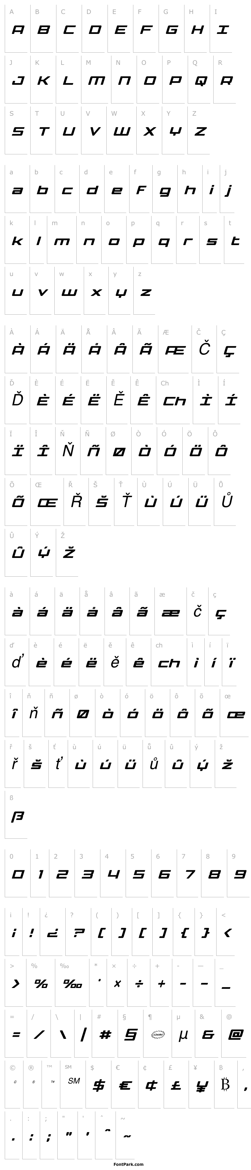 Přehled Phoenicia Lower Case Condensed Italic