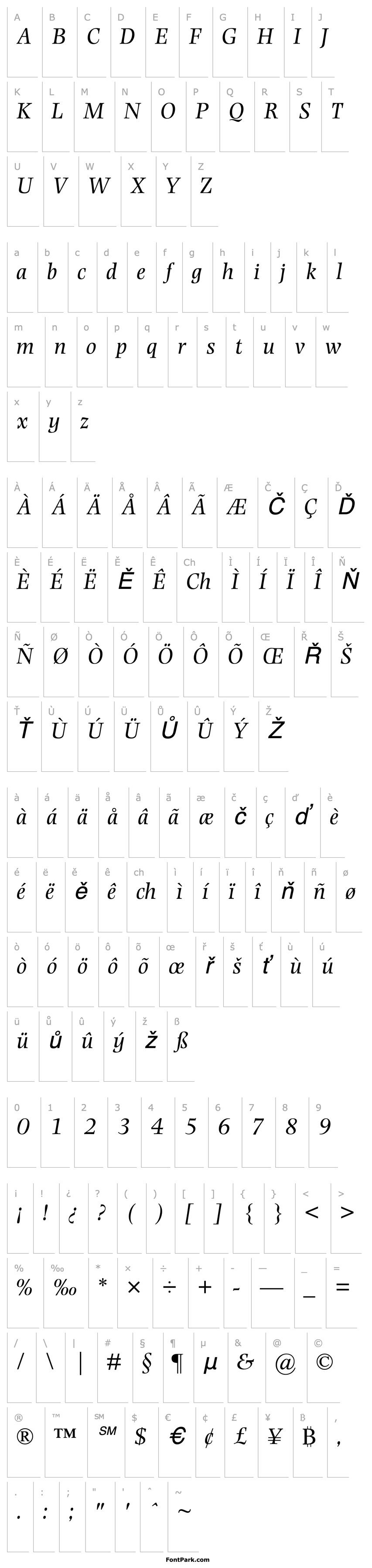 Overview Photina MT Italic