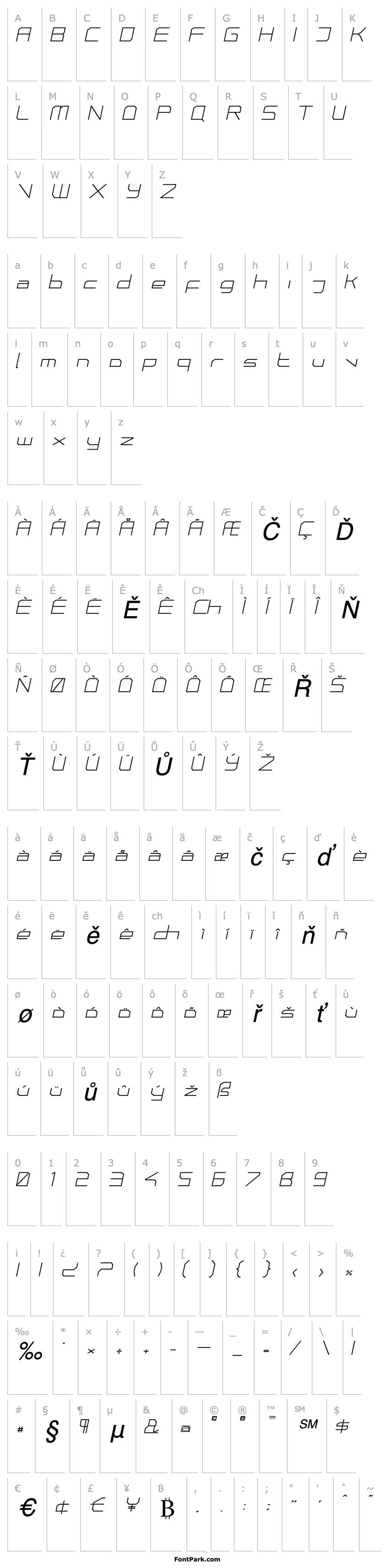 Přehled PhutureSqrdClsd-Italic