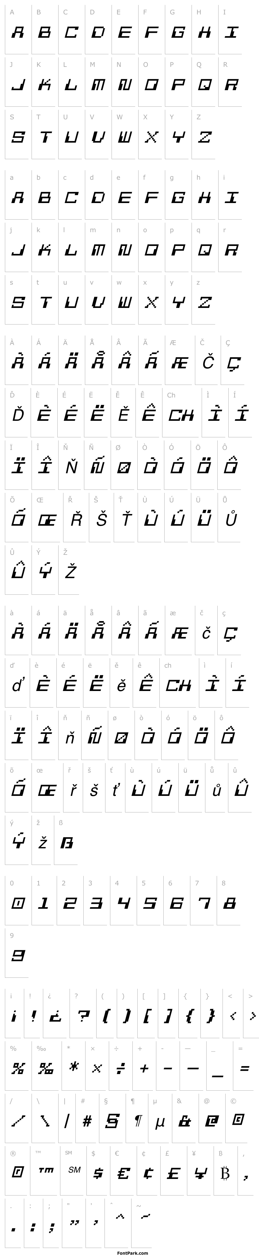 Overview Pixel Calculon Italic