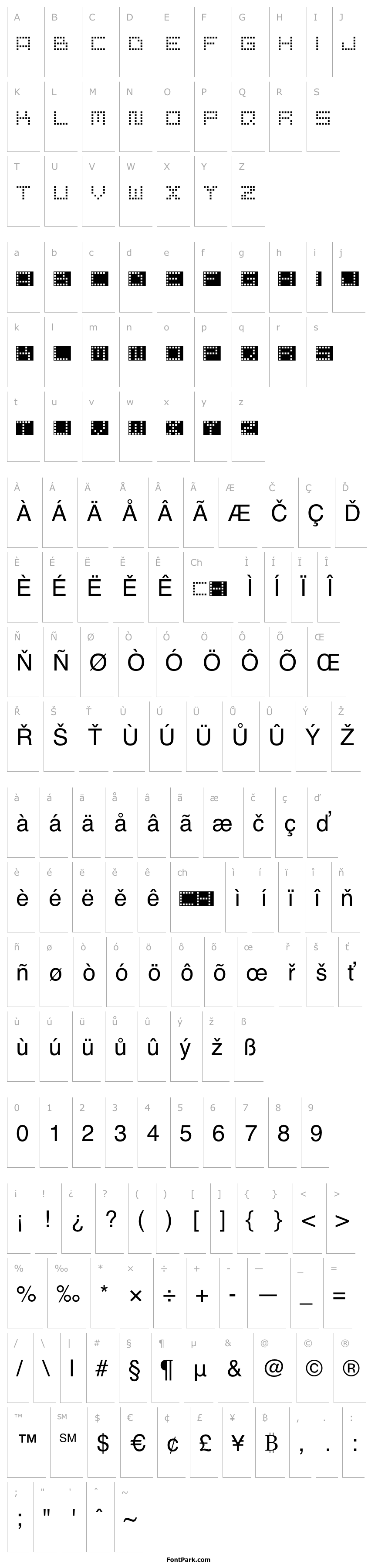 Přehled pixel point Regular