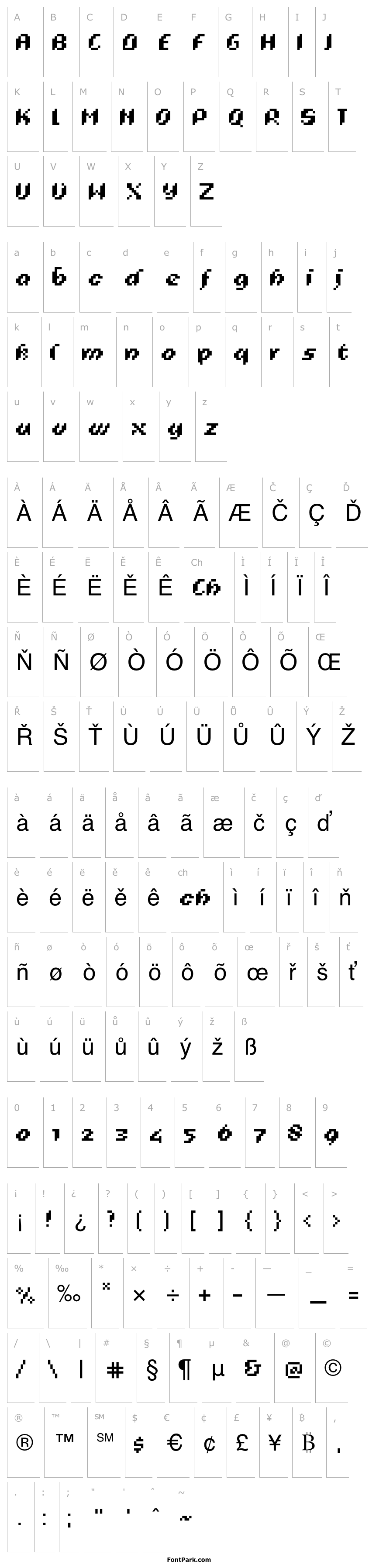 Přehled Pixelig Cursief Regular