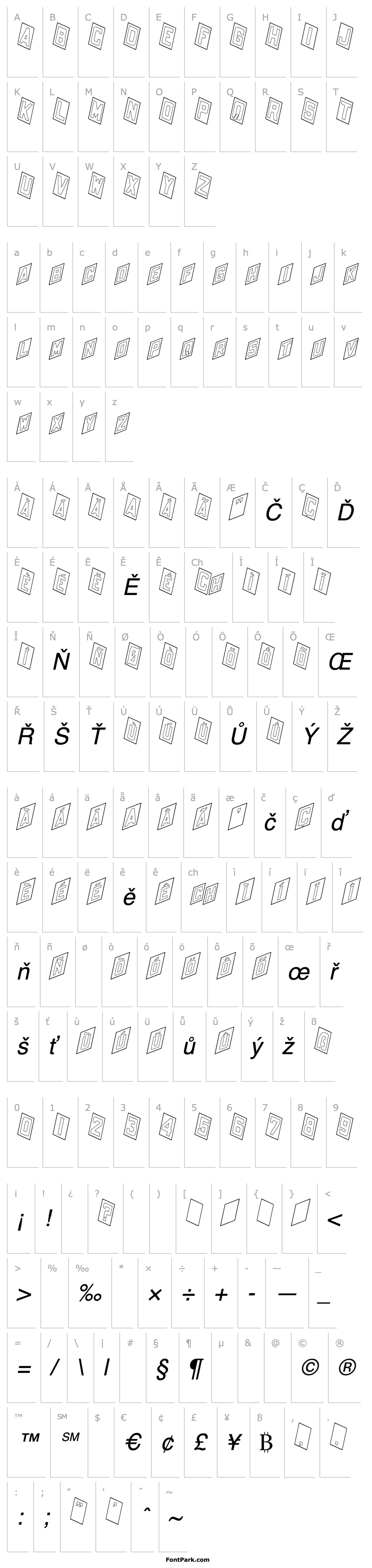 Přehled PlacecardOutline Italic