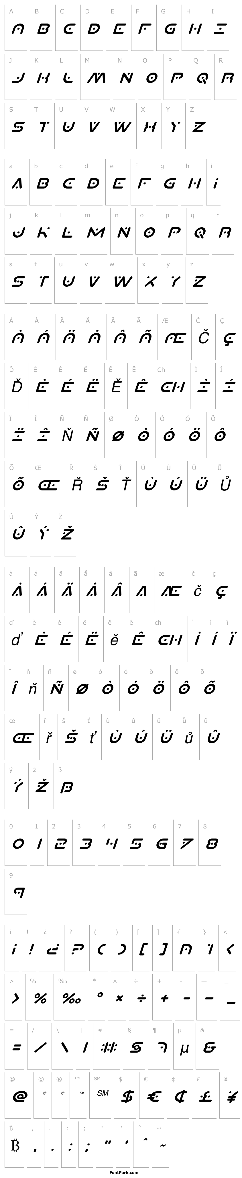 Přehled Planet X Compact Italic