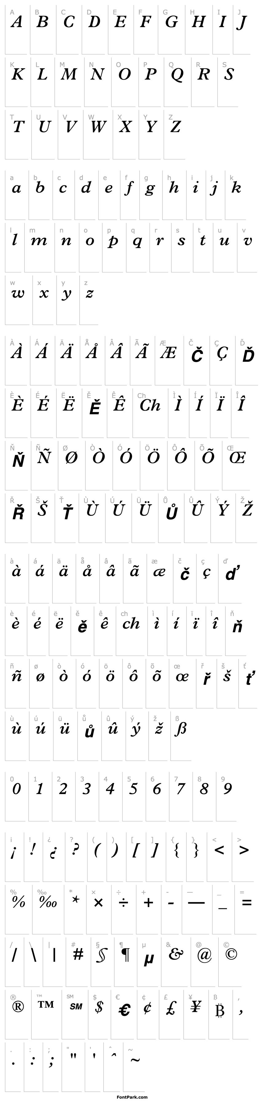 Overview Plantin Semi Bold Italic