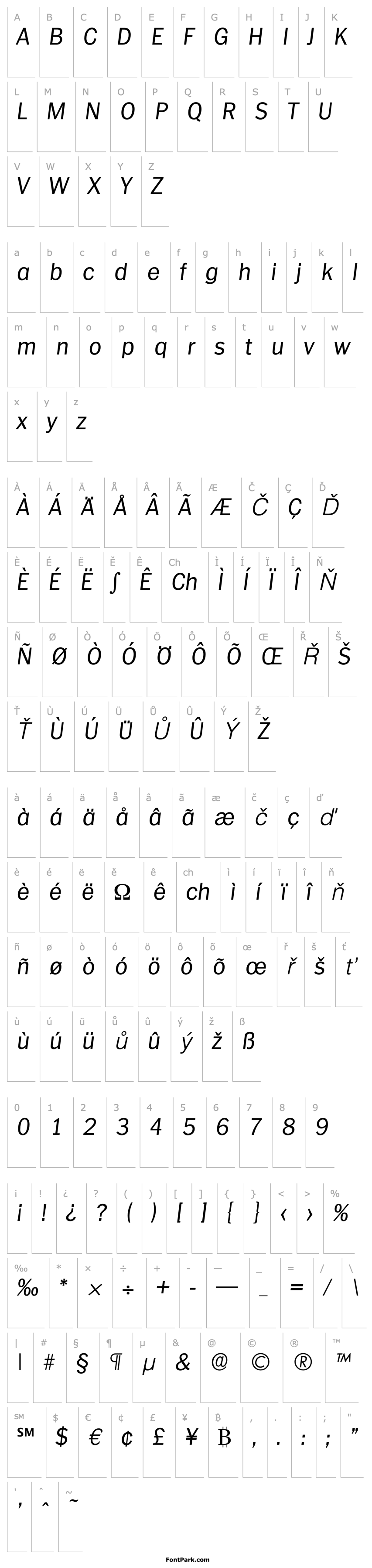 Přehled Plymouth-Serial-Light-RegularItalic