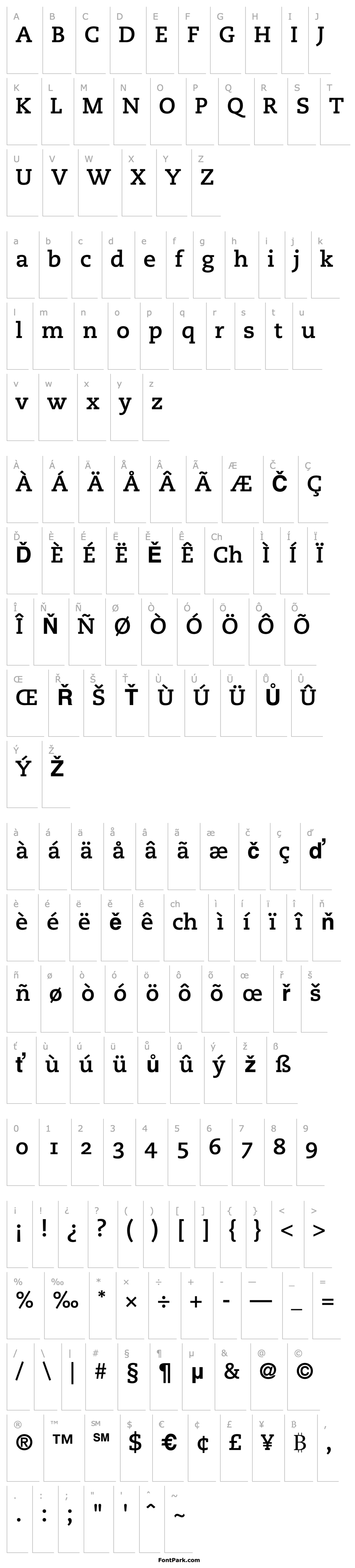 Overview PMN Caecilia 75 Bold Oldstyle Figures