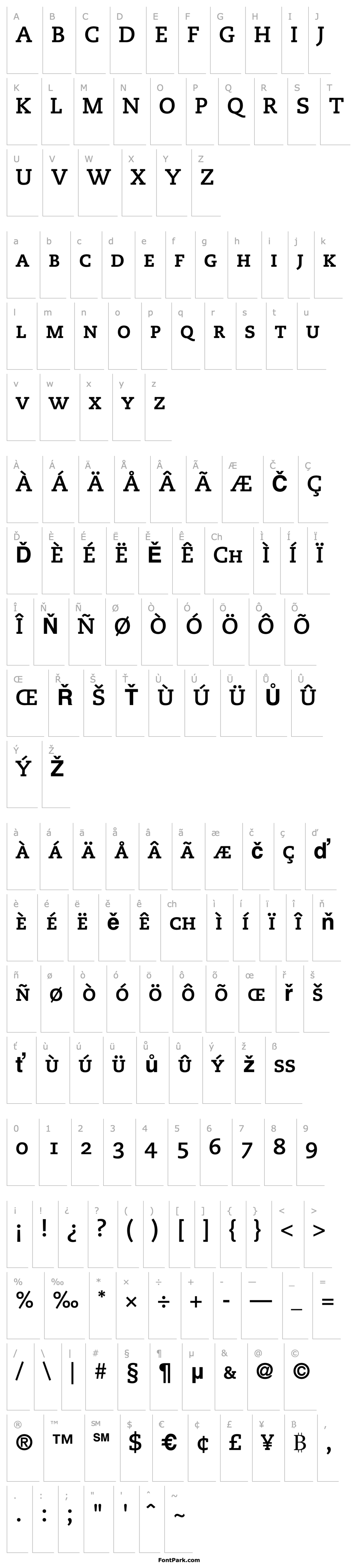 Overview PMN Caecilia 75 Bold Small Caps & Oldstyle Figures