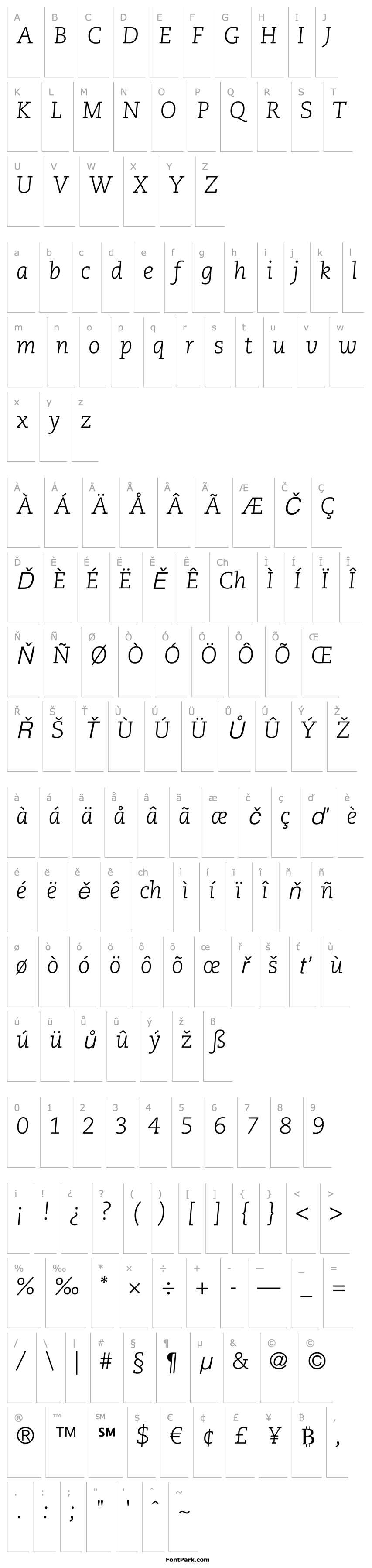 Overview PMN Caecilia LT 46 Light Italic