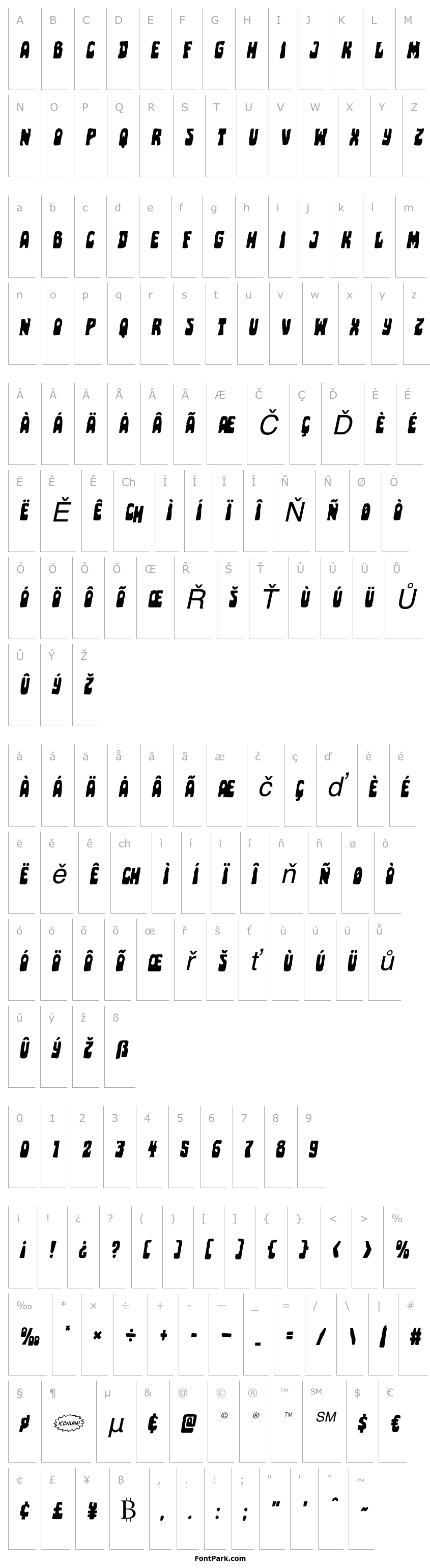 Overview Pocket Monster Staggered Italic