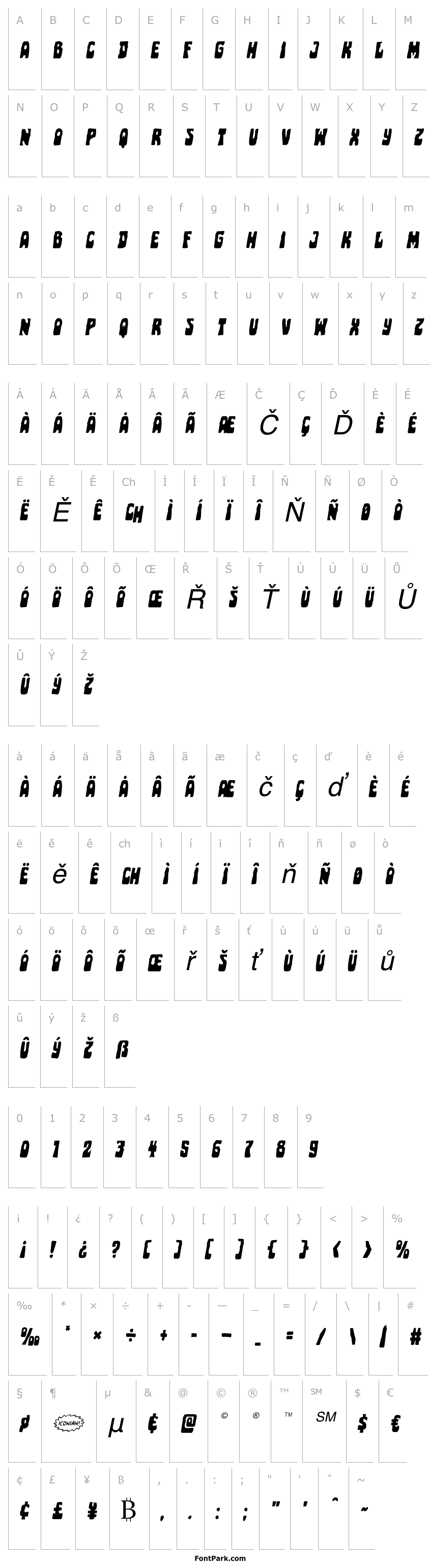 Přehled Pocket Monster Staggered Italic