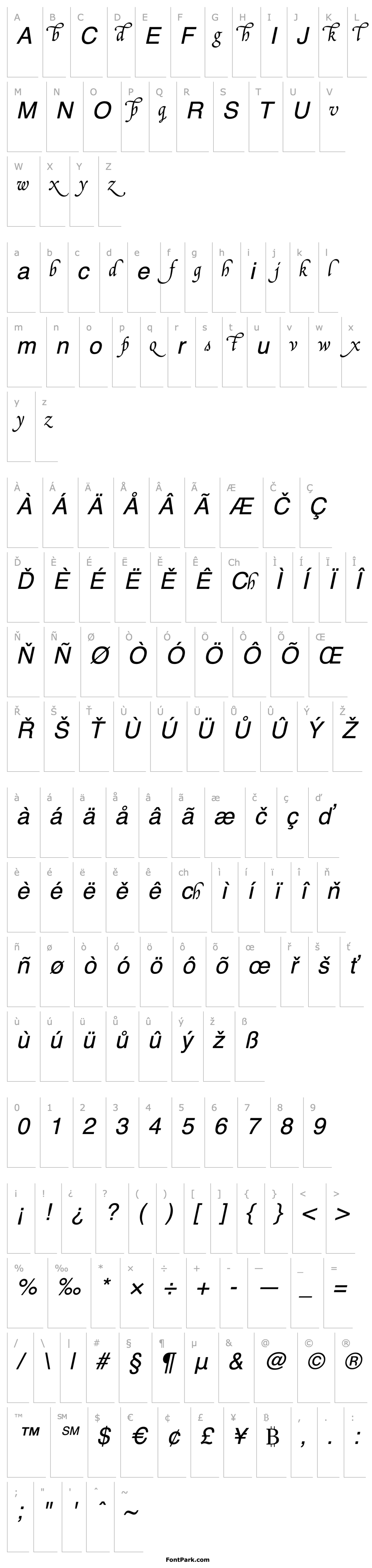 Overview Poetica Supp Lowercase Alternates I