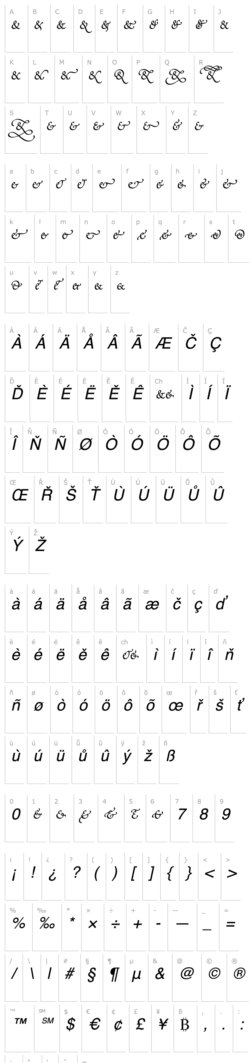 Overview Poetica-SuppAmpersands