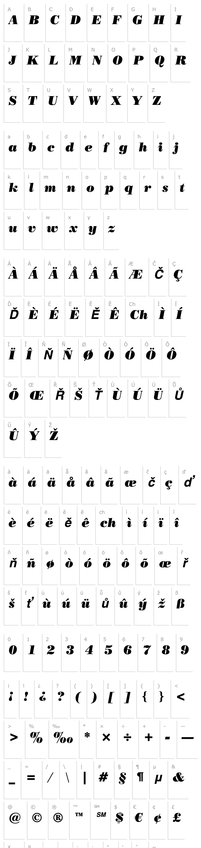 Přehled PosterBodoniBT-Italic