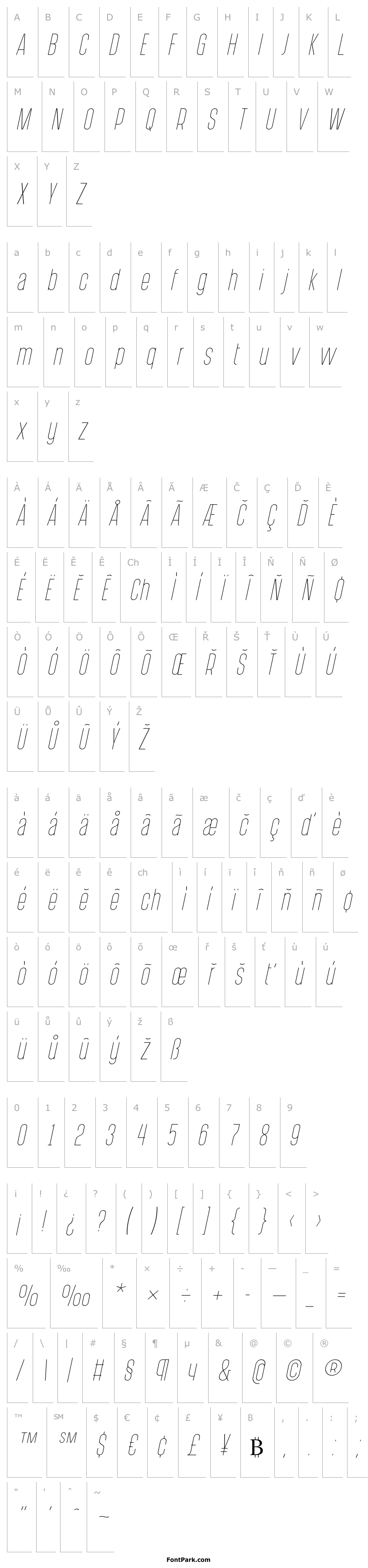 Overview PostScriptum Thin Italic