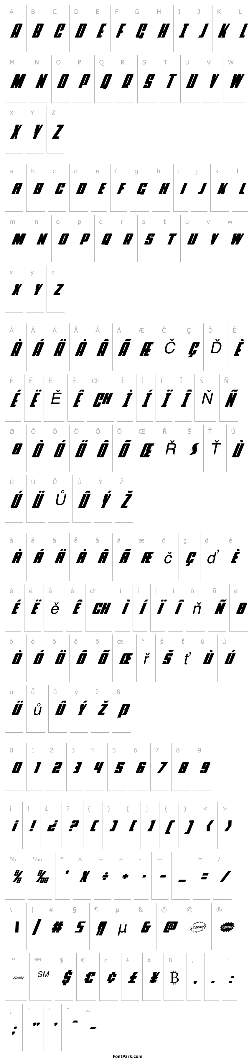 Přehled Power Lord Condensed Italic