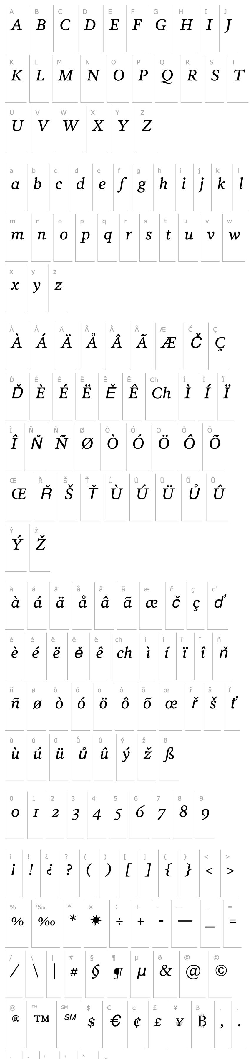 Přehled PoynterOSTextTwo-Italic